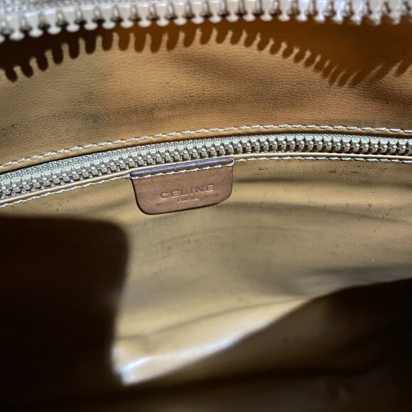 Celine Macadam Large Brown Clutch Bag PVC Leather - Picture 6 of 7